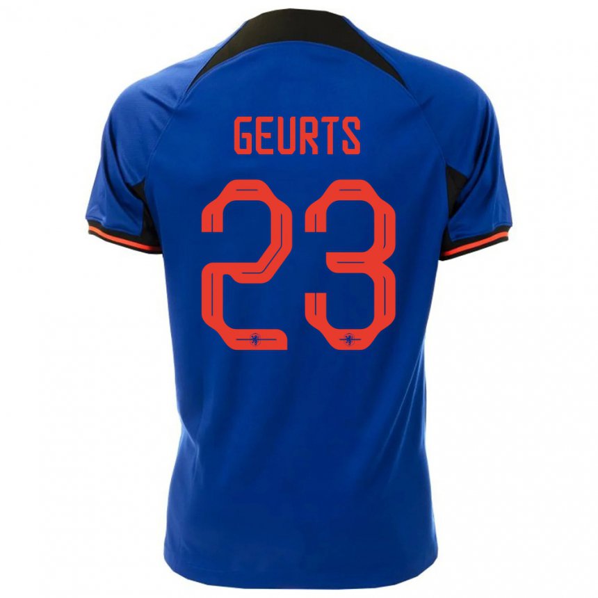 Mujer Camiseta Países Bajos Loes Geurts #23 Azul Real 2ª Equipación 22-24 La Camisa