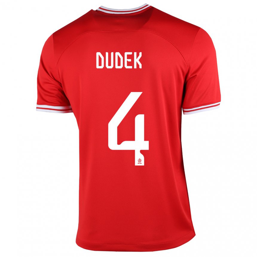 Mujer Camiseta Polonia Paulina Dudek #4 Rojo 2ª Equipación 22-24 La Camisa