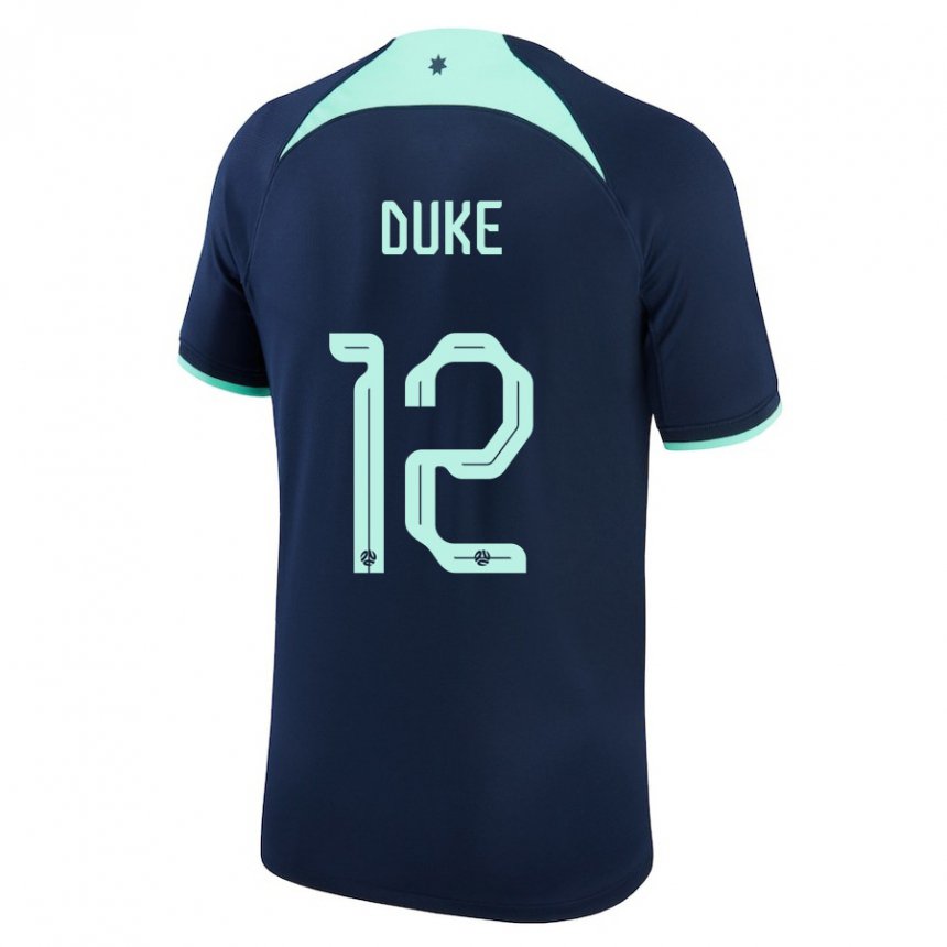 Mujer Camiseta Australia Mitch Duke #12 Azul Oscuro 2ª Equipación 22-24 La Camisa