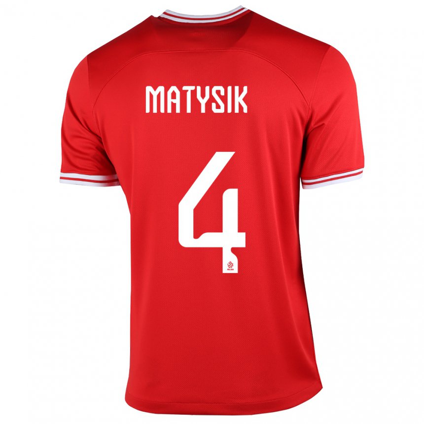 Mujer Camiseta Polonia Milosz Matysik #4 Rojo 2ª Equipación 22-24 La Camisa