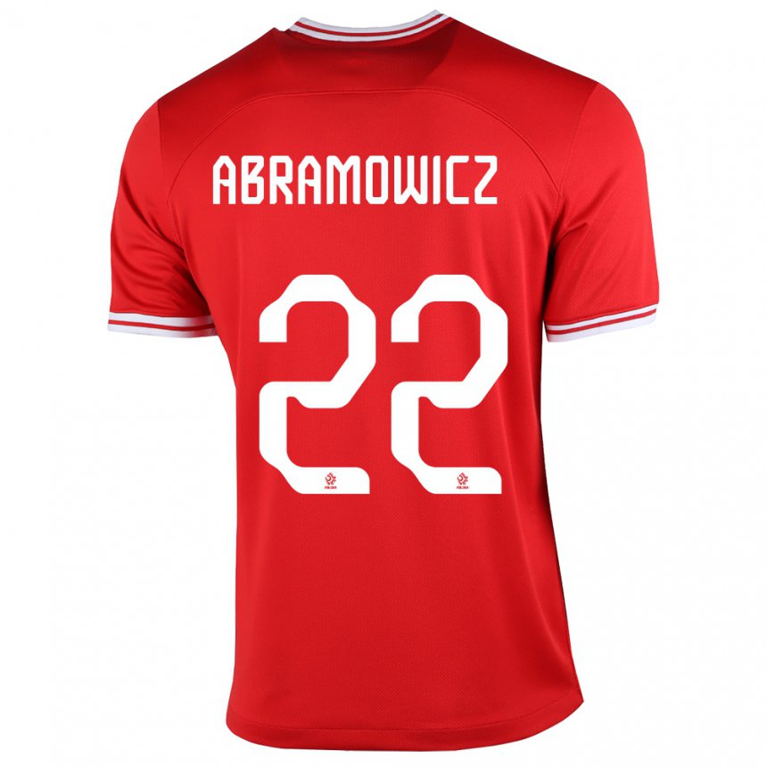 Mujer Camiseta Polonia Slawomir Abramowicz #22 Rojo 2ª Equipación 22-24 La Camisa