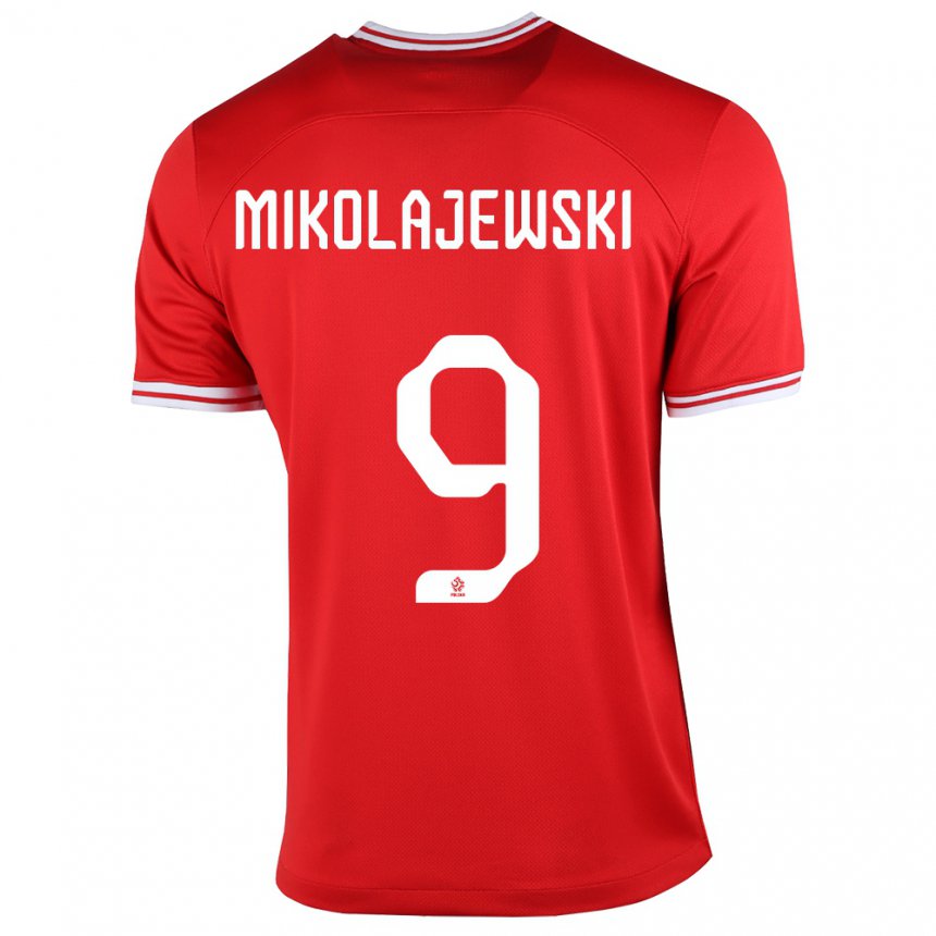 Mujer Camiseta Polonia Daniel Mikolajewski #9 Rojo 2ª Equipación 22-24 La Camisa