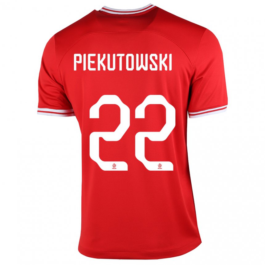 Mujer Camiseta Polonia Milosz Piekutowski #22 Rojo 2ª Equipación 22-24 La Camisa