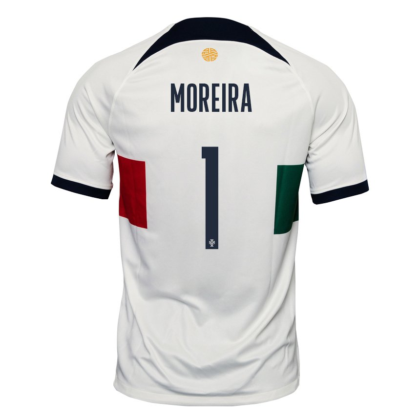 Mujer Camiseta Portugal Andre Moreira #1 Blanco 2ª Equipación 22-24 La Camisa