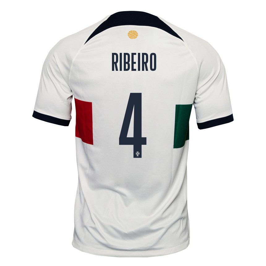 Mujer Camiseta Portugal Ricardo Ribeiro #4 Blanco 2ª Equipación 22-24 La Camisa