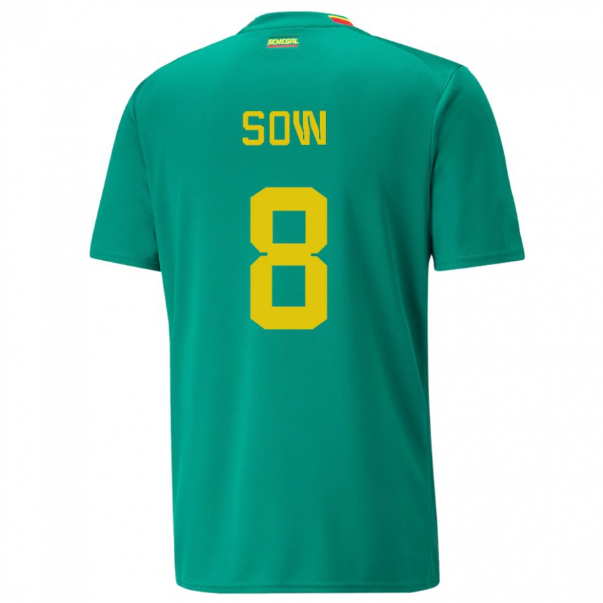 Mujer Camiseta Senegal Mbayang Sow #8 Verde 2ª Equipación 22-24 La Camisa