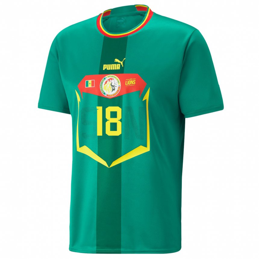 Mujer Camiseta Senegal Faly Ndaw #18 Verde 2ª Equipación 22-24 La Camisa