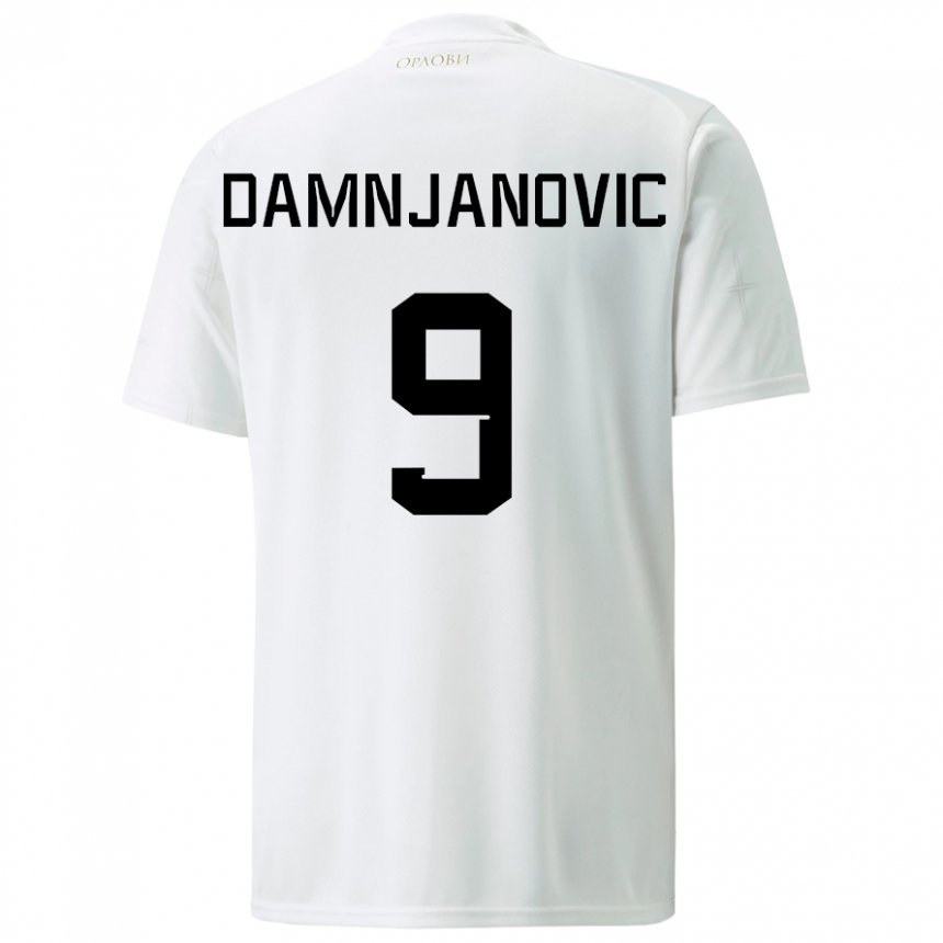 Mujer Camiseta Serbia Jovana Damnjanovic #9 Blanco 2ª Equipación 22-24 La Camisa