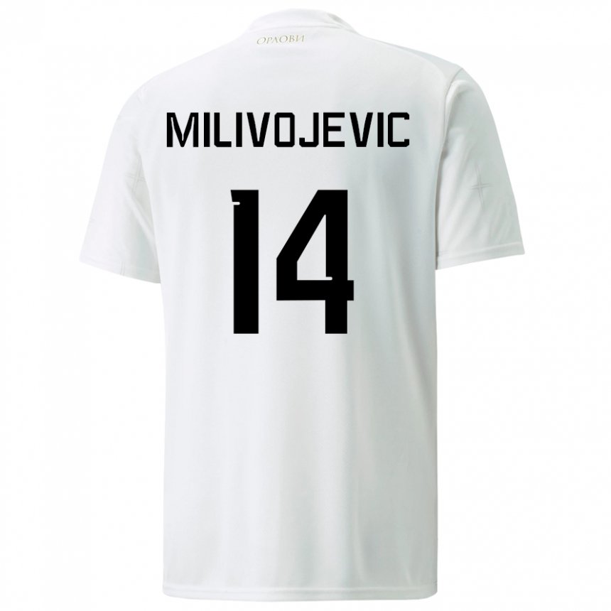 Mujer Camiseta Serbia Vesna Milivojevic #14 Blanco 2ª Equipación 22-24 La Camisa