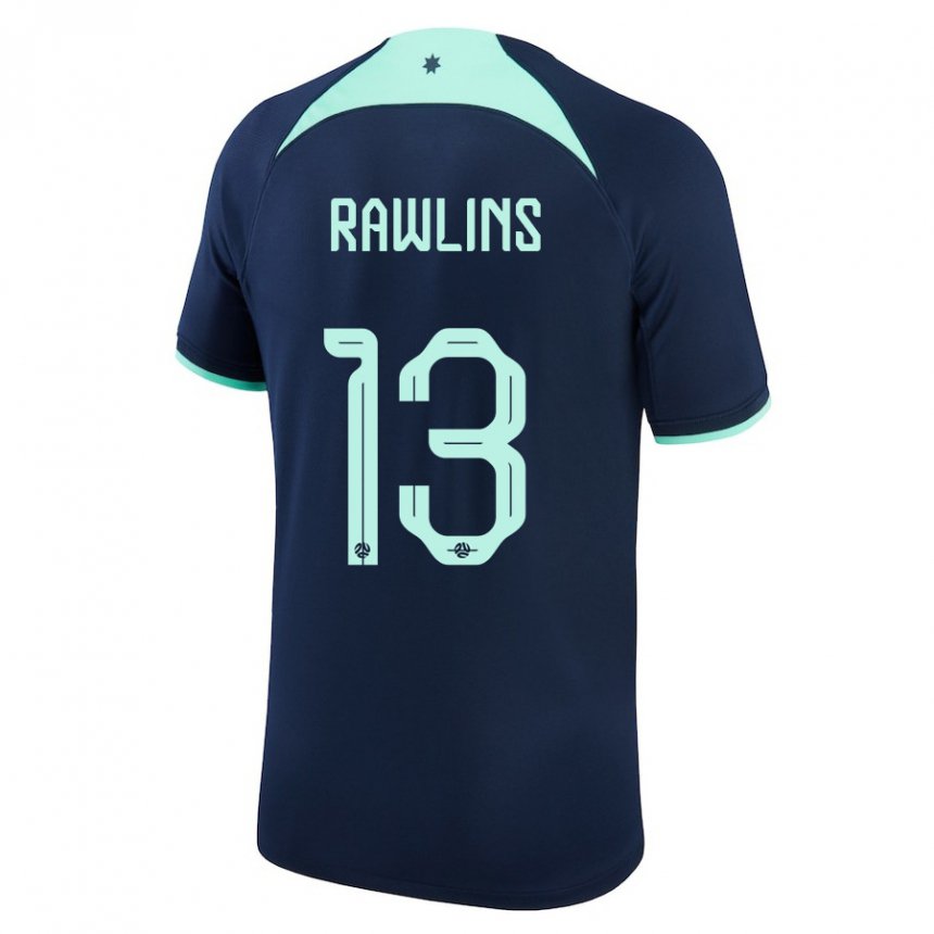 Mujer Camiseta Australia Joshua Rawlins #13 Azul Oscuro 2ª Equipación 22-24 La Camisa