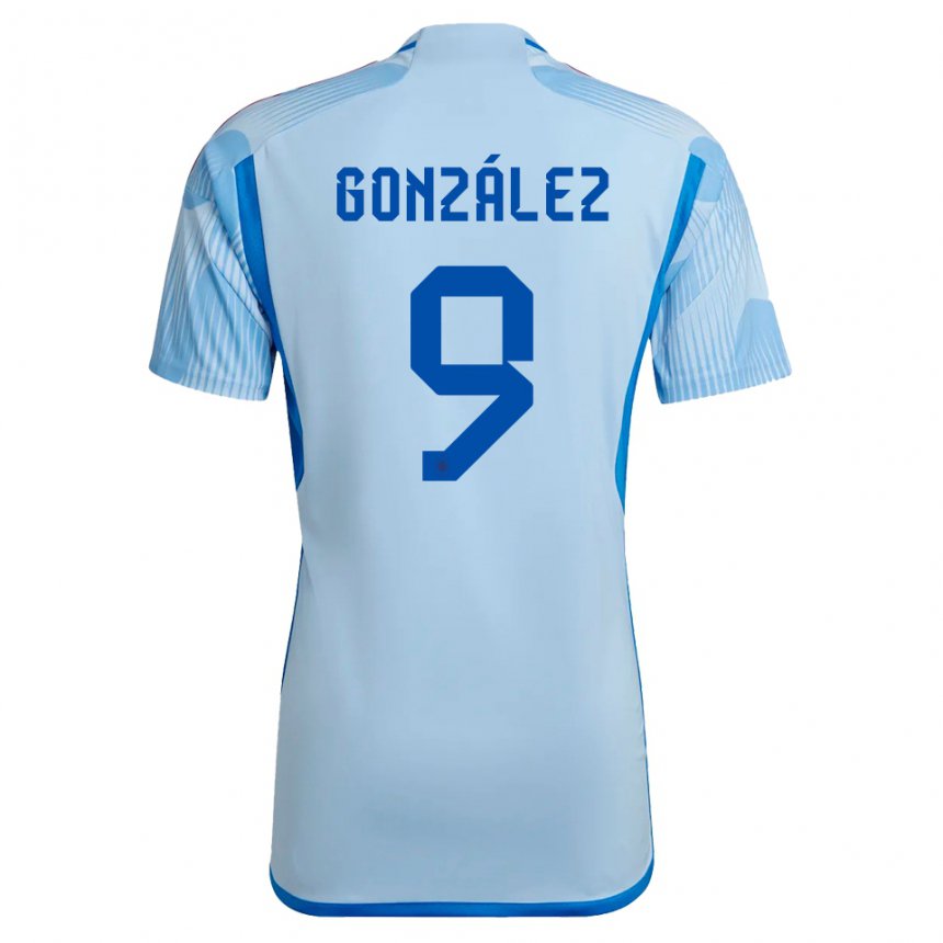Mujer Camiseta España Esther Gonzalez #9 Cielo Azul 2ª Equipación 22-24 La Camisa