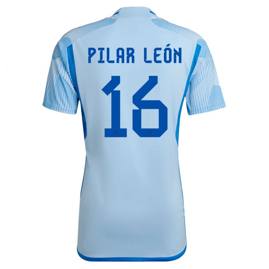 Mujer Camiseta España Maria Pilar Leon #16 Cielo Azul 2ª Equipación 22-24 La Camisa