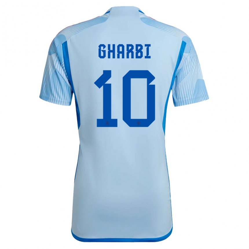 Mujer Camiseta España Ismael Gharbi #10 Cielo Azul 2ª Equipación 22-24 La Camisa