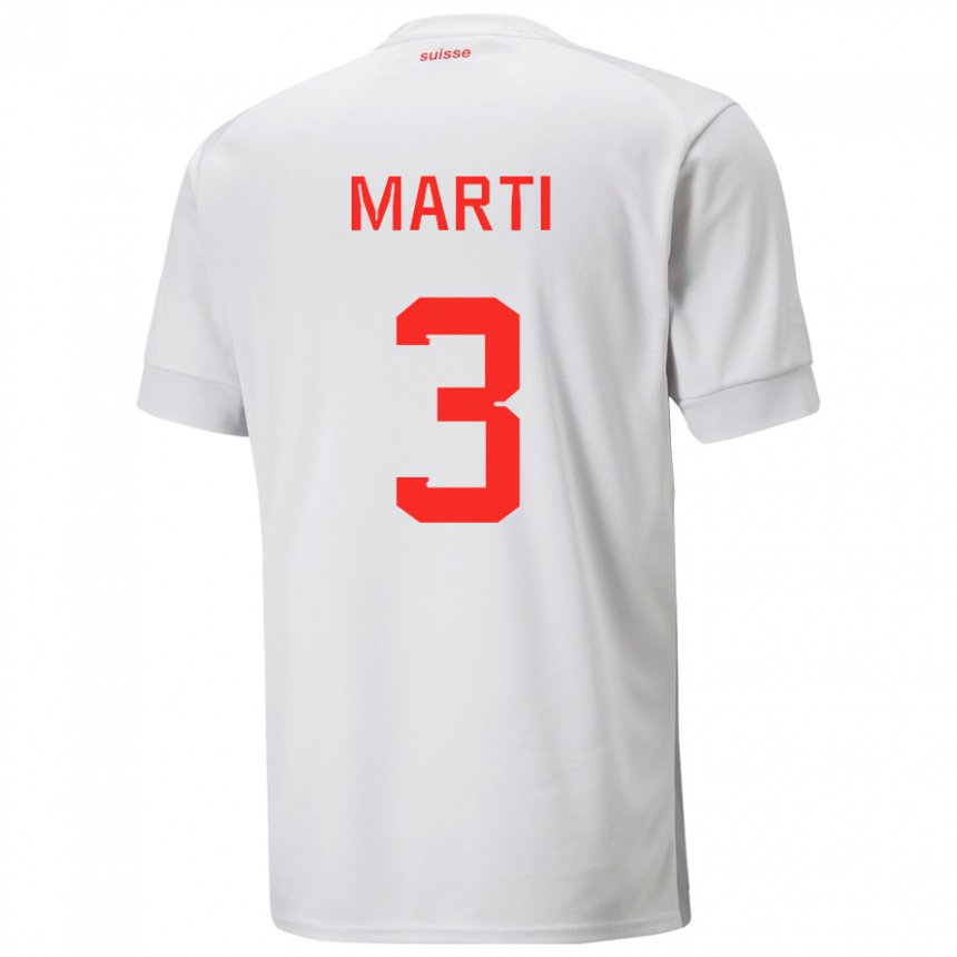 Mujer Camiseta Suiza Lara Marti #3 Blanco 2ª Equipación 22-24 La Camisa