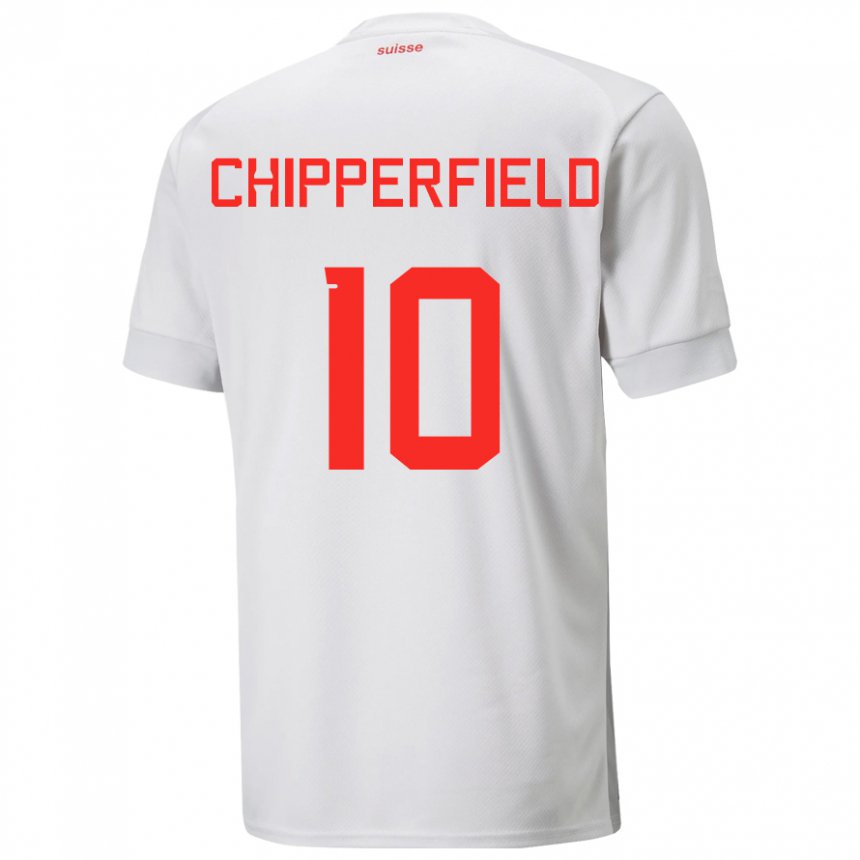 Mujer Camiseta Suiza Liam Chipperfield #10 Blanco 2ª Equipación 22-24 La Camisa