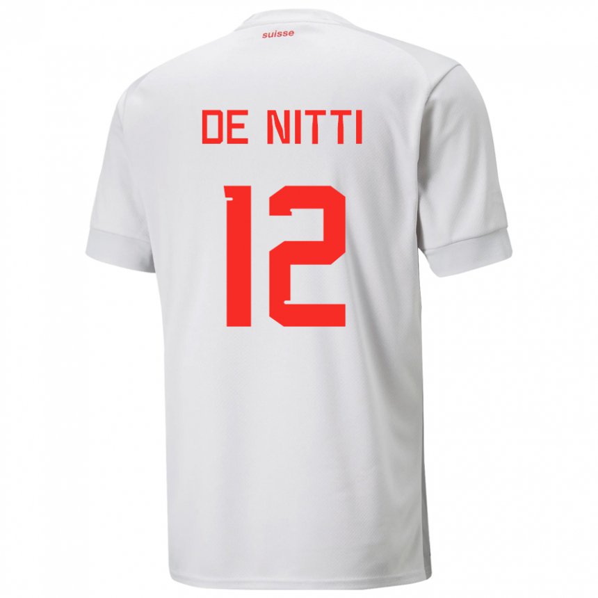 Mujer Camiseta Suiza Gianni De Nitti #12 Blanco 2ª Equipación 22-24 La Camisa