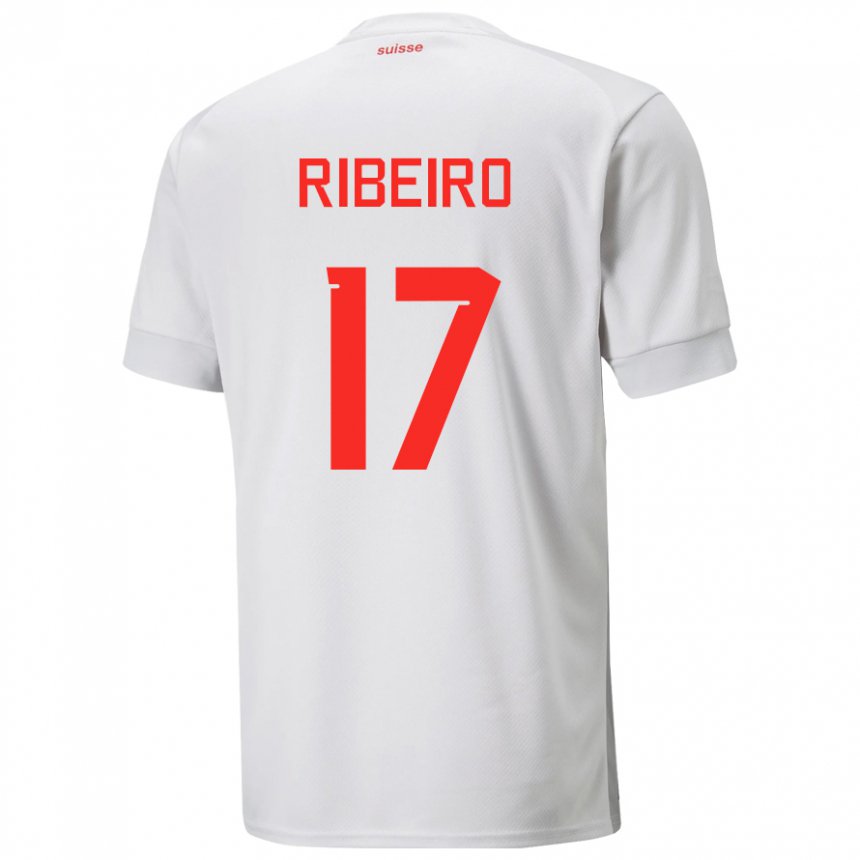 Mujer Camiseta Suiza Joel Ribeiro #17 Blanco 2ª Equipación 22-24 La Camisa