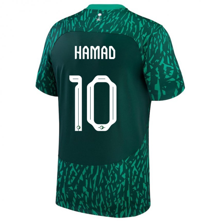 Mujer Camiseta Arabia Saudita Sarah Hamad #10 Verde Oscuro 2ª Equipación 22-24 La Camisa