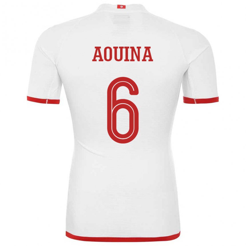 Mujer Camiseta Túnez Rania Aouina #6 Blanco 2ª Equipación 22-24 La Camisa