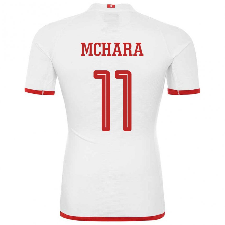 Mujer Camiseta Túnez Imen Mchara #11 Blanco 2ª Equipación 22-24 La Camisa