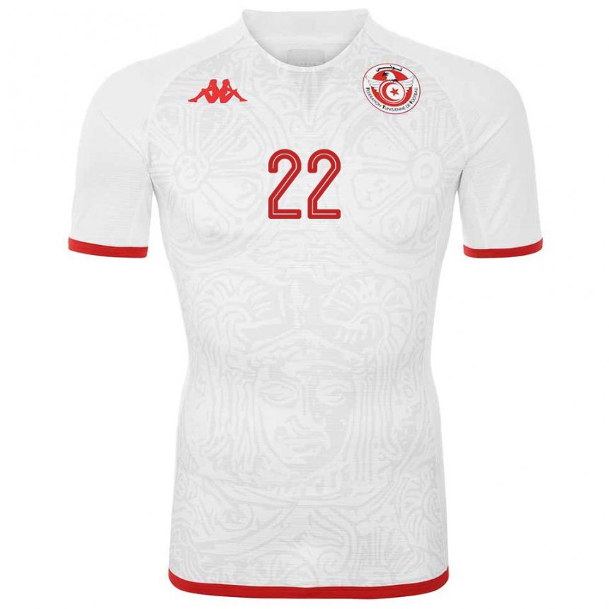 Mujer Camiseta Túnez Bechir Abbasi #22 Blanco 2ª Equipación 22-24 La Camisa
