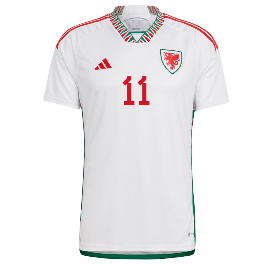 Mujer Camiseta Gales James Crole #11 Blanco 2ª Equipación 22-24 La Camisa