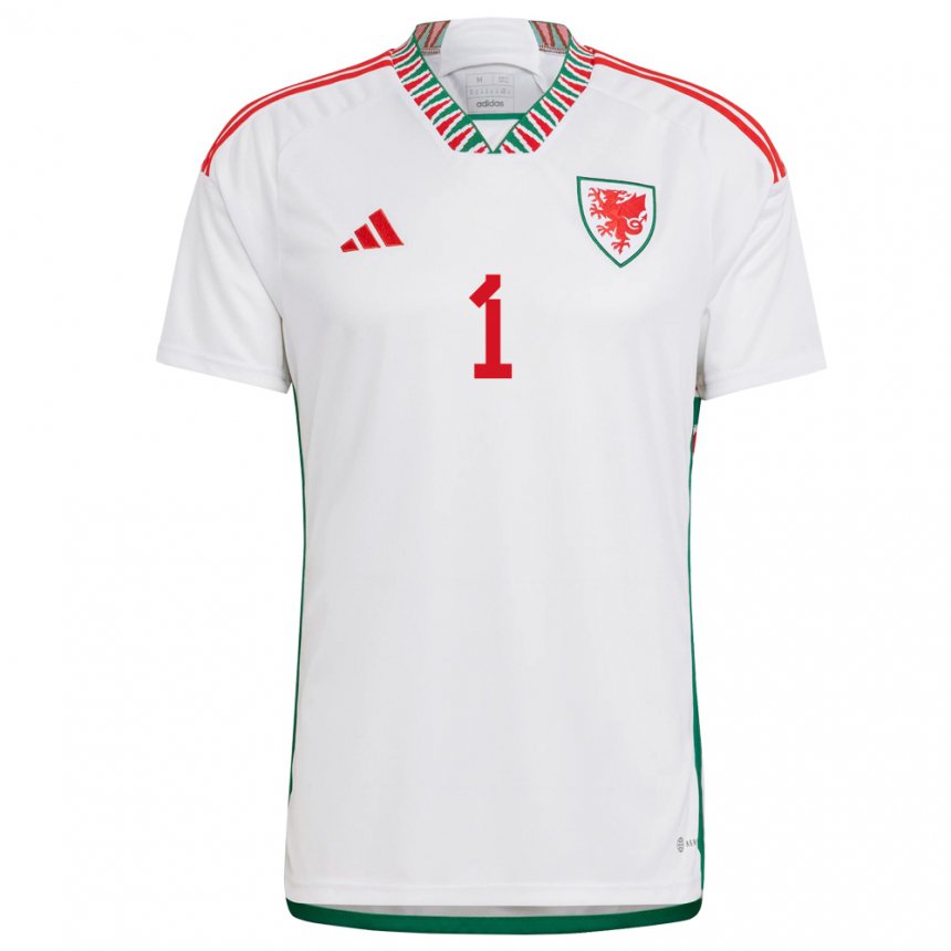 Mujer Camiseta Gales James Pradic #1 Blanco 2ª Equipación 22-24 La Camisa