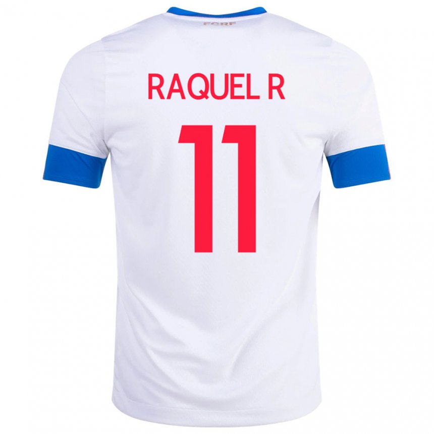 Mujer Camiseta Costa Rica Raquel Rodriguez #11 Blanco 2ª Equipación 22-24 La Camisa