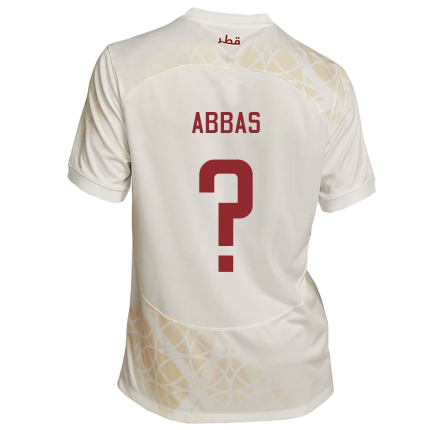Mujer Camiseta Catar Nasser Abbas #0 Beis Dorado 2ª Equipación 22-24 La Camisa