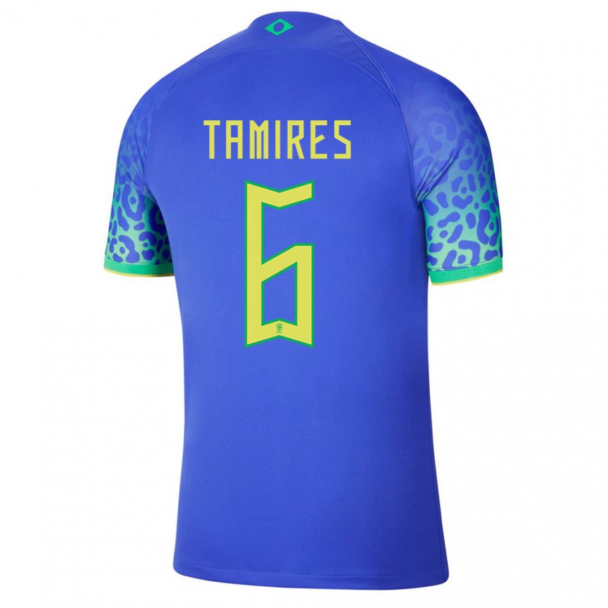 Mujer Camiseta Brasil Tamires #6 Azul 2ª Equipación 22-24 La Camisa