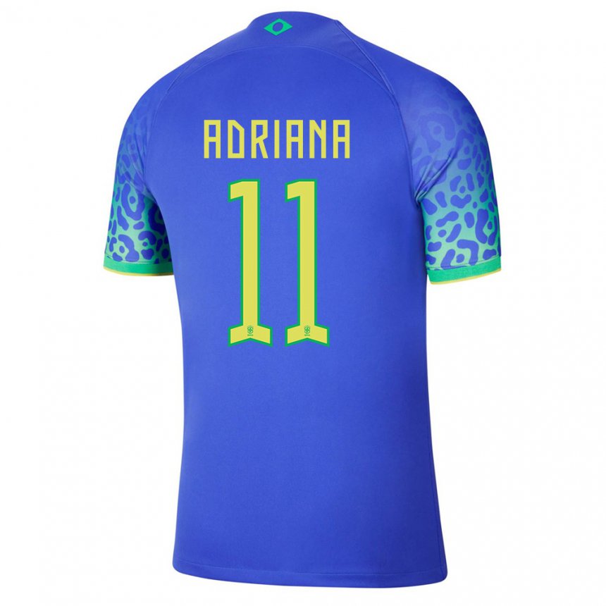 Mujer Camiseta Brasil Adriana #11 Azul 2ª Equipación 22-24 La Camisa