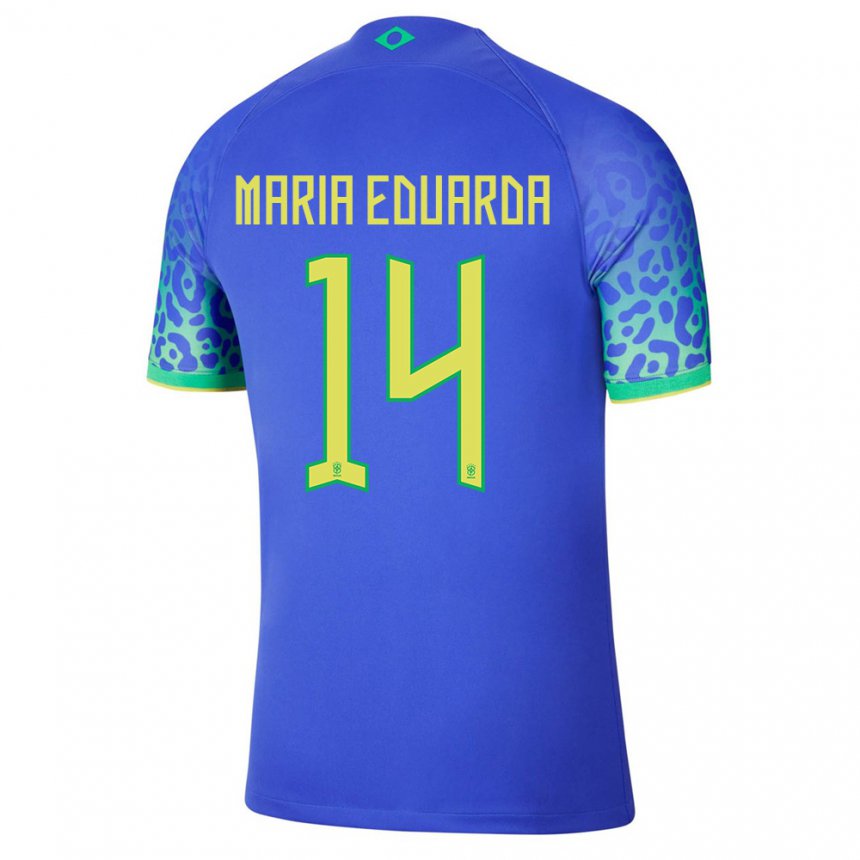 Mujer Camiseta Brasil Maria Eduarda #14 Azul 2ª Equipación 22-24 La Camisa