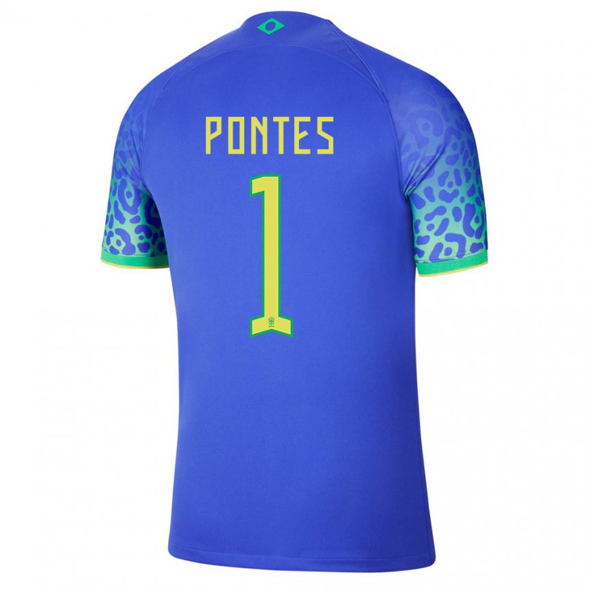Mujer Camiseta Brasil Mycael Pontes #1 Azul 2ª Equipación 22-24 La Camisa