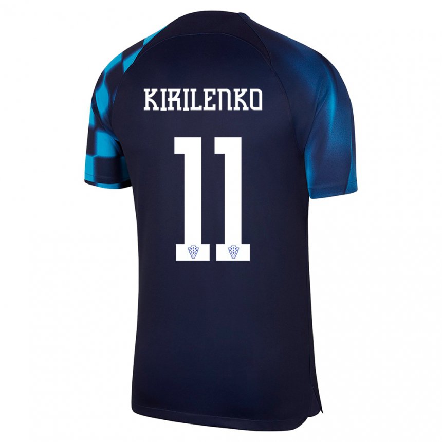 Mujer Camiseta Croacia Ivana Kirilenko #11 Azul Oscuro 2ª Equipación 22-24 La Camisa