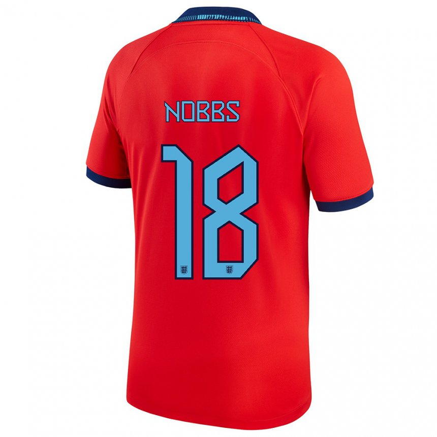 Mujer Camiseta Inglaterra Jordan Nobbs #18 Rojo 2ª Equipación 22-24 La Camisa