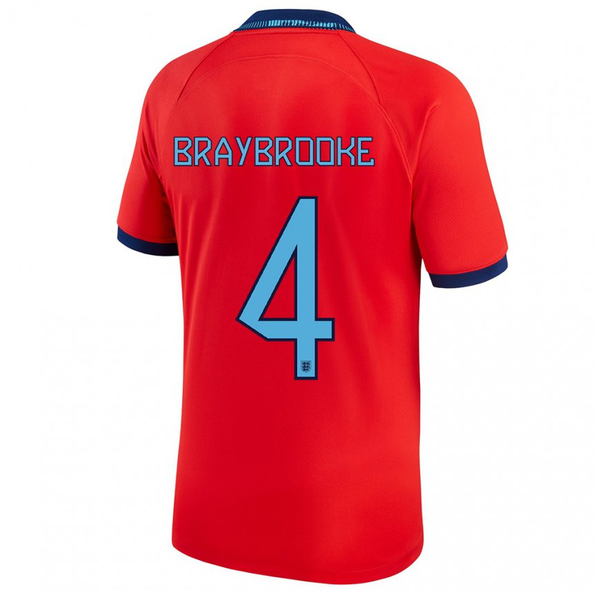 Mujer Camiseta Inglaterra Samuel Braybrooke #4 Rojo 2ª Equipación 22-24 La Camisa