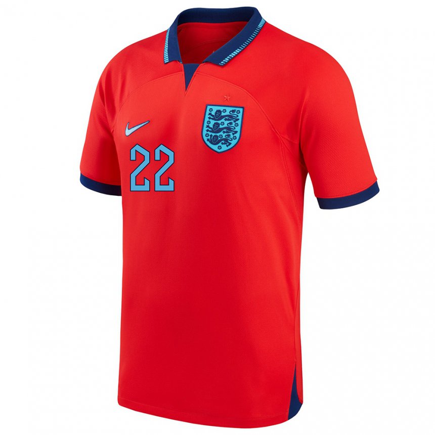 Mujer Camiseta Inglaterra Tommy Simkin #22 Rojo 2ª Equipación 22-24 La Camisa