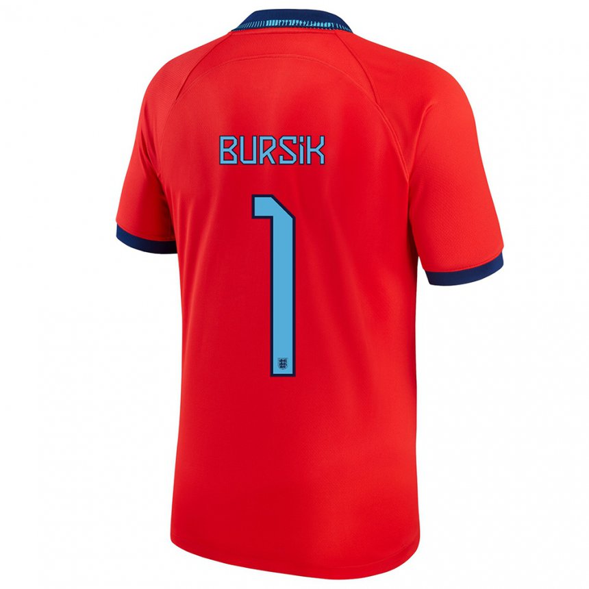 Mujer Camiseta Inglaterra Josef Bursik #1 Rojo 2ª Equipación 22-24 La Camisa