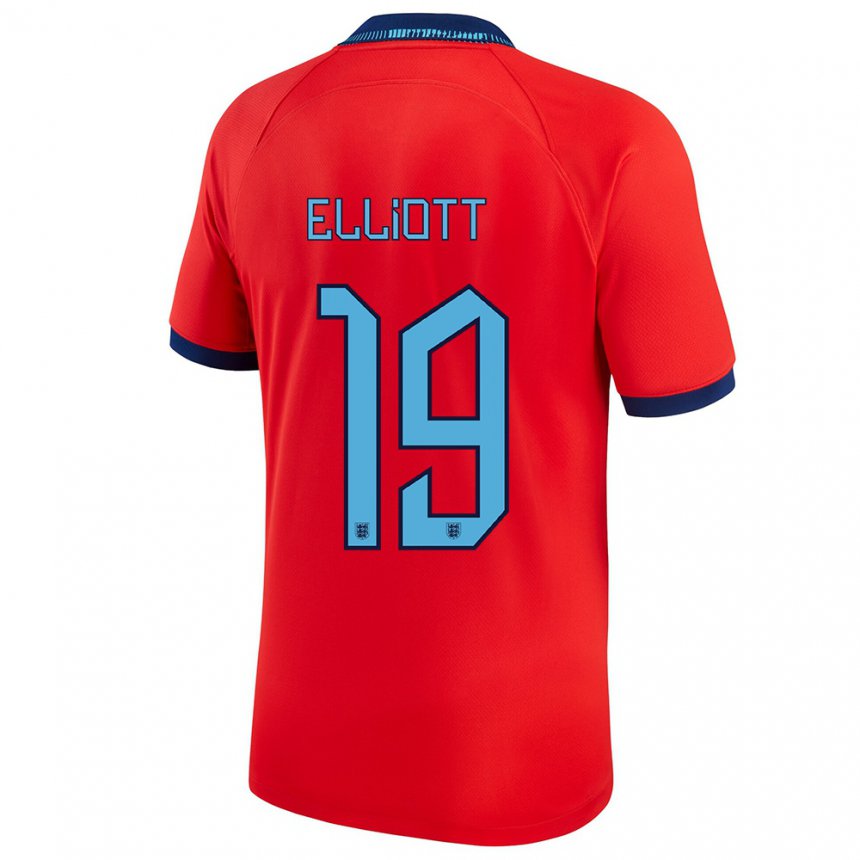 Mujer Camiseta Inglaterra Harvey Elliott #19 Rojo 2ª Equipación 22-24 La Camisa