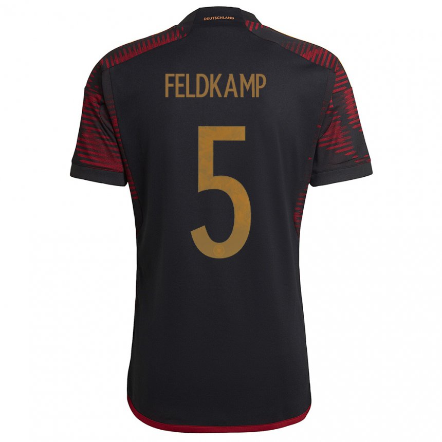 Mujer Camiseta Alemania Jana Feldkamp #5 Granate Negro 2ª Equipación 22-24 La Camisa