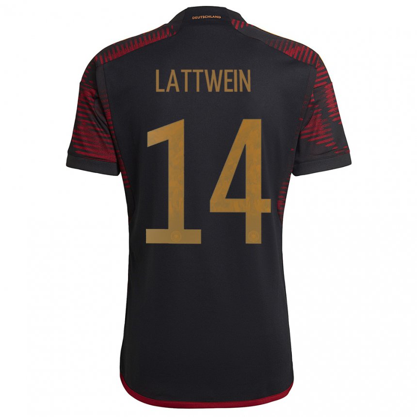 Mujer Camiseta Alemania Lena Lattwein #14 Granate Negro 2ª Equipación 22-24 La Camisa