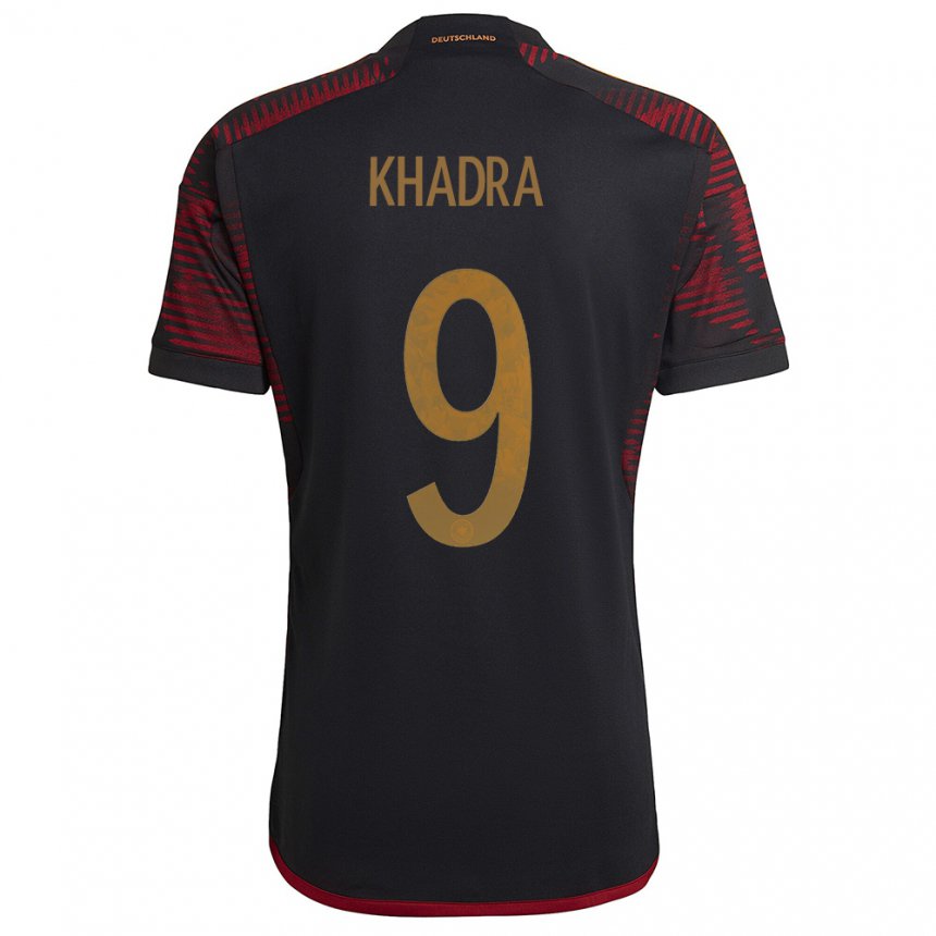 Mujer Camiseta Alemania Reda Khadra #9 Granate Negro 2ª Equipación 22-24 La Camisa