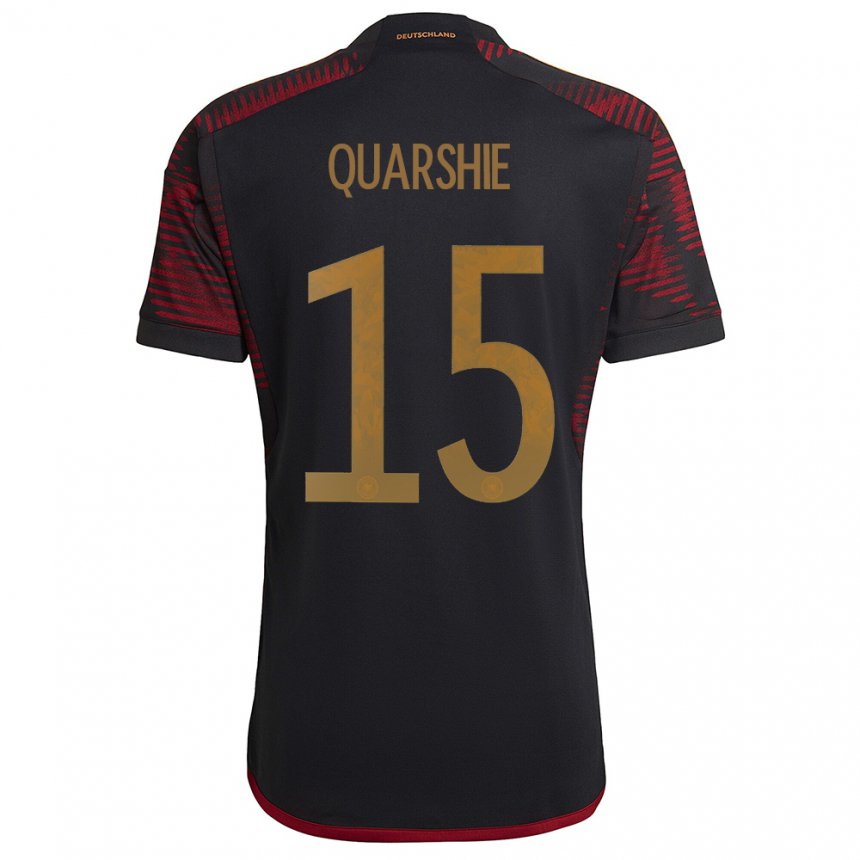 Mujer Camiseta Alemania Joshua Quarshie #15 Granate Negro 2ª Equipación 22-24 La Camisa