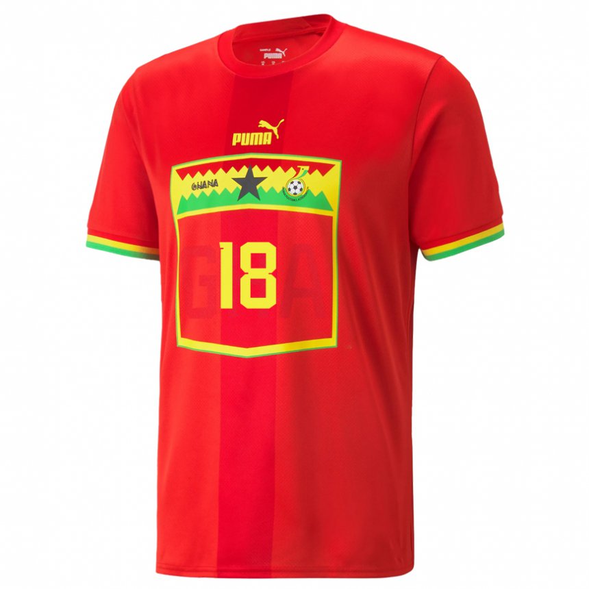 Mujer Camiseta Ghana Philomena Abakah #18 Rojo 2ª Equipación 22-24 La Camisa