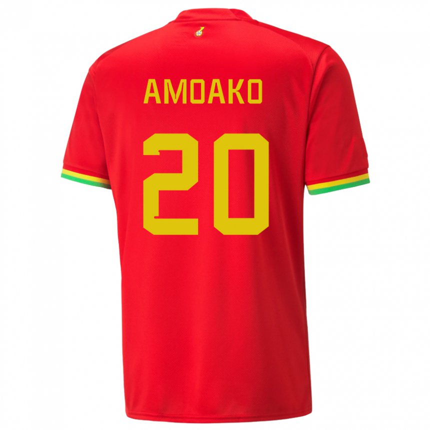 Mujer Camiseta Ghana Linda Amoako #20 Rojo 2ª Equipación 22-24 La Camisa