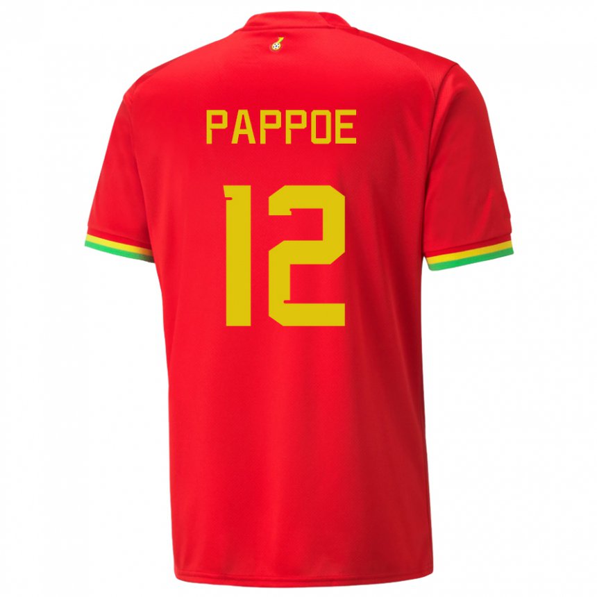 Mujer Camiseta Ghana Isaac Pappoe #12 Rojo 2ª Equipación 22-24 La Camisa