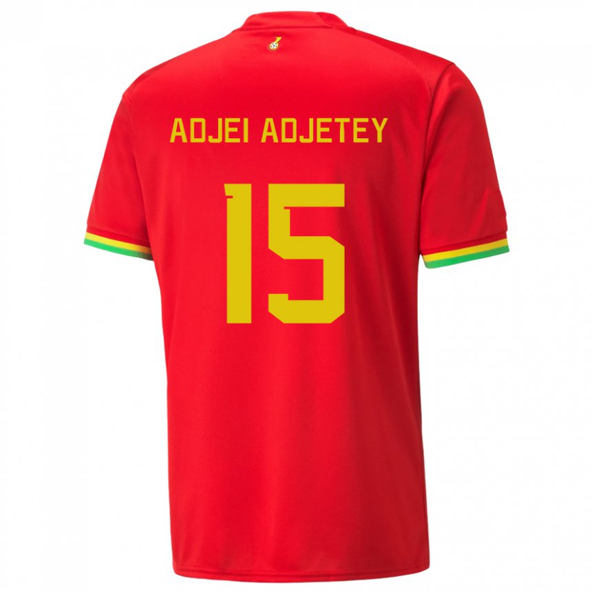 Mujer Camiseta Ghana Jonas Adjei Adjetey #15 Rojo 2ª Equipación 22-24 La Camisa