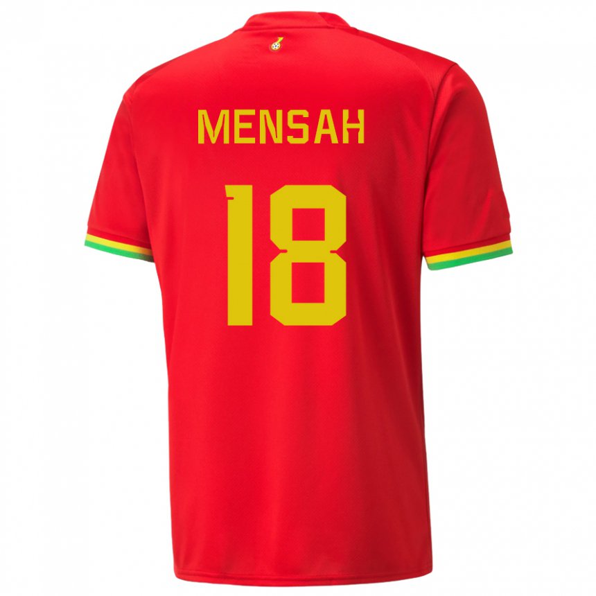 Mujer Camiseta Ghana Isaac Mensah #18 Rojo 2ª Equipación 22-24 La Camisa