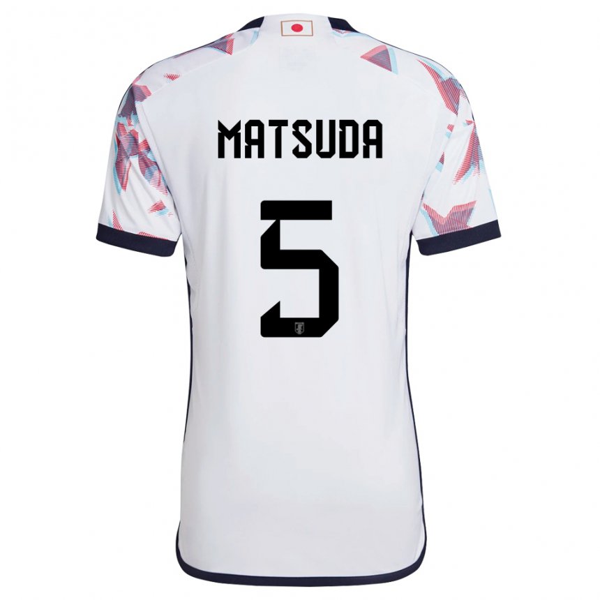 Mujer Camiseta Japón Hayate Matsuda #5 Blanco 2ª Equipación 22-24 La Camisa