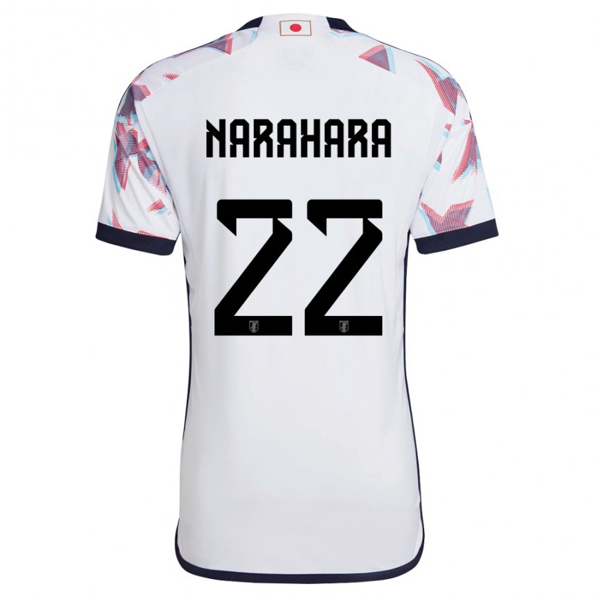 Mujer Camiseta Japón Yoshiki Narahara #22 Blanco 2ª Equipación 22-24 La Camisa